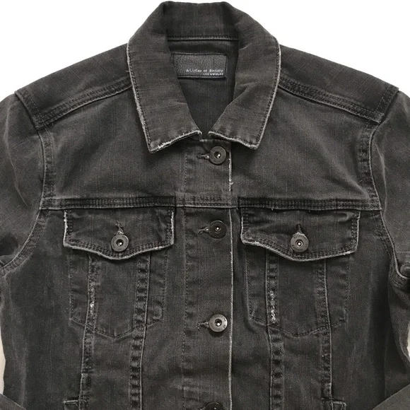 Articles of Society Factory Distressed Black Denim Jean Taylor Jacket Small - Picture 3 of 7